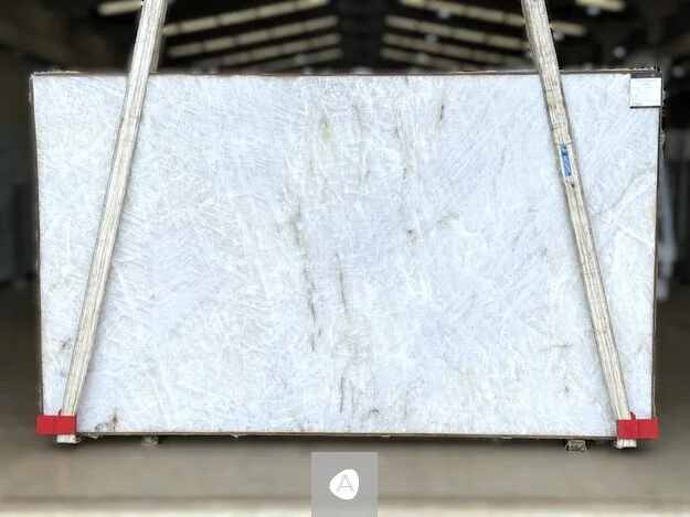 Antolini Cristallo Traslux Classic quartzite slab, near-clear white, polished