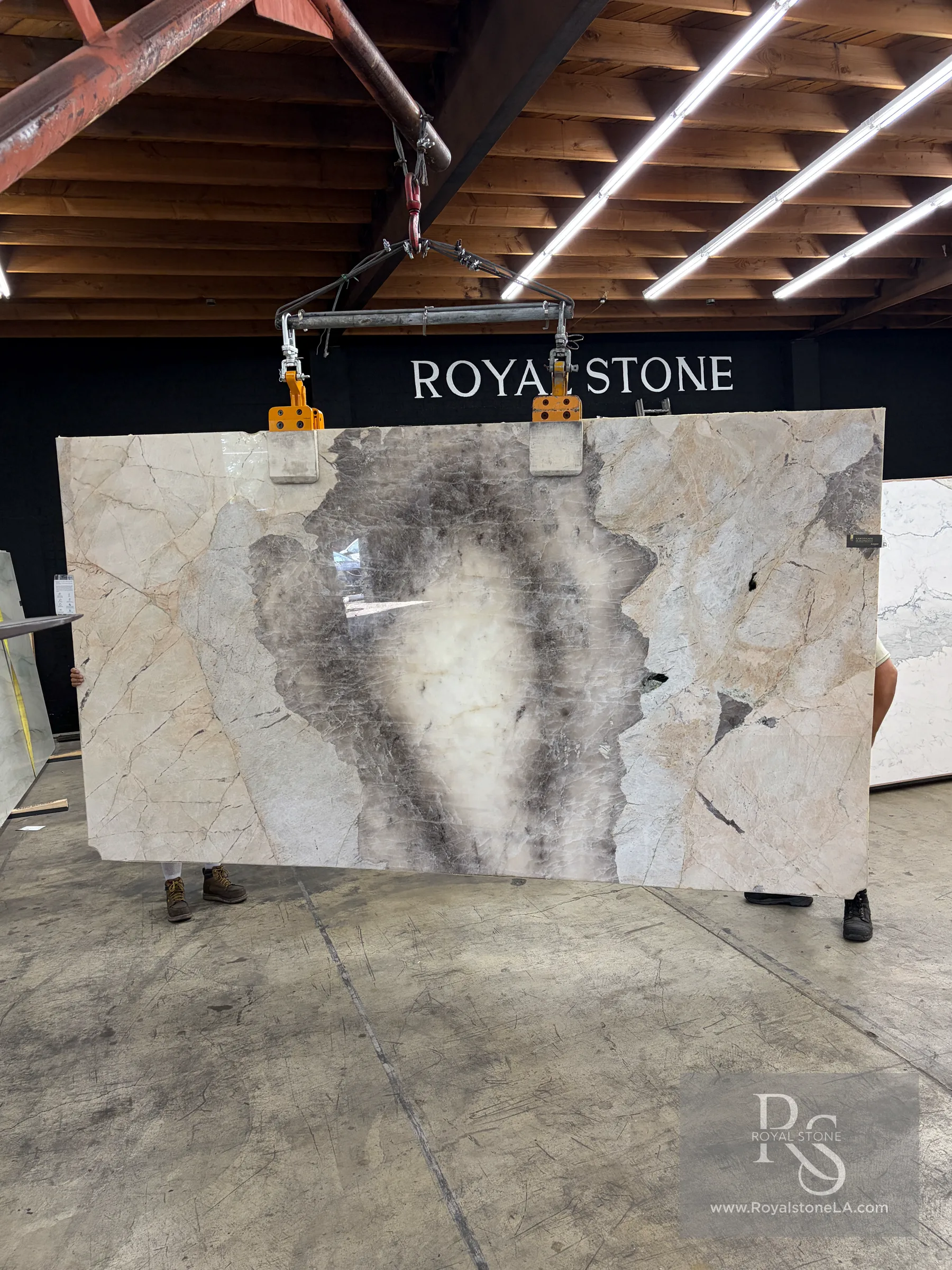 Second view of an Antolini Patagonia IYA360 Extra Select polished quartzite slab at Royal Stone Los Angeles