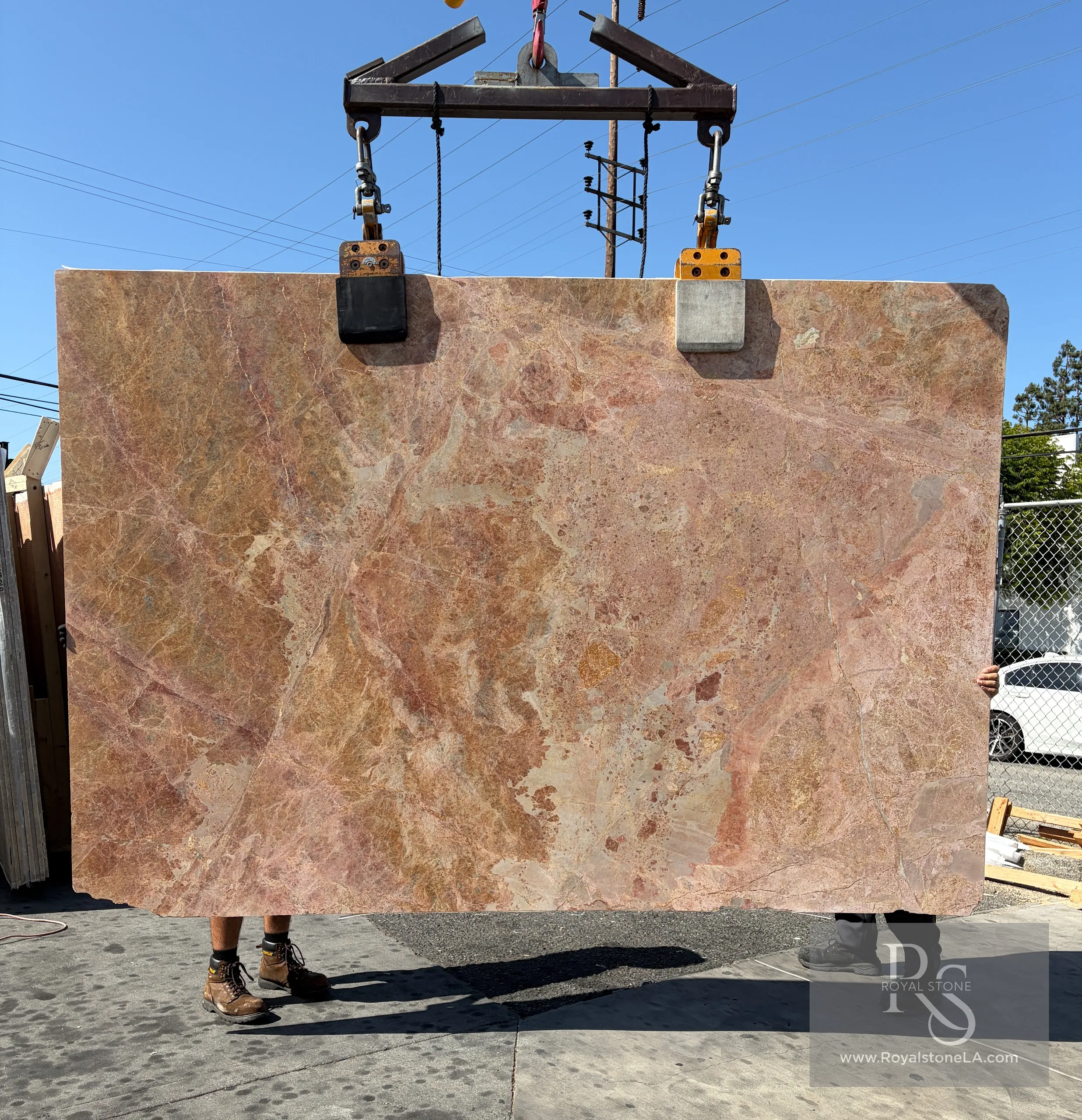 2cm Breccia Pernice Italian marble slab with honed finish showing warm earth tones and dramatic breccia patterning