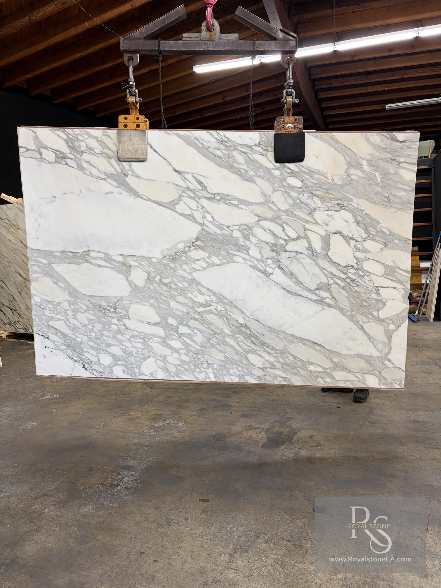 Calacatta Borghini Gold MAN4499 honed marble slab at Royal Stone Los Angeles