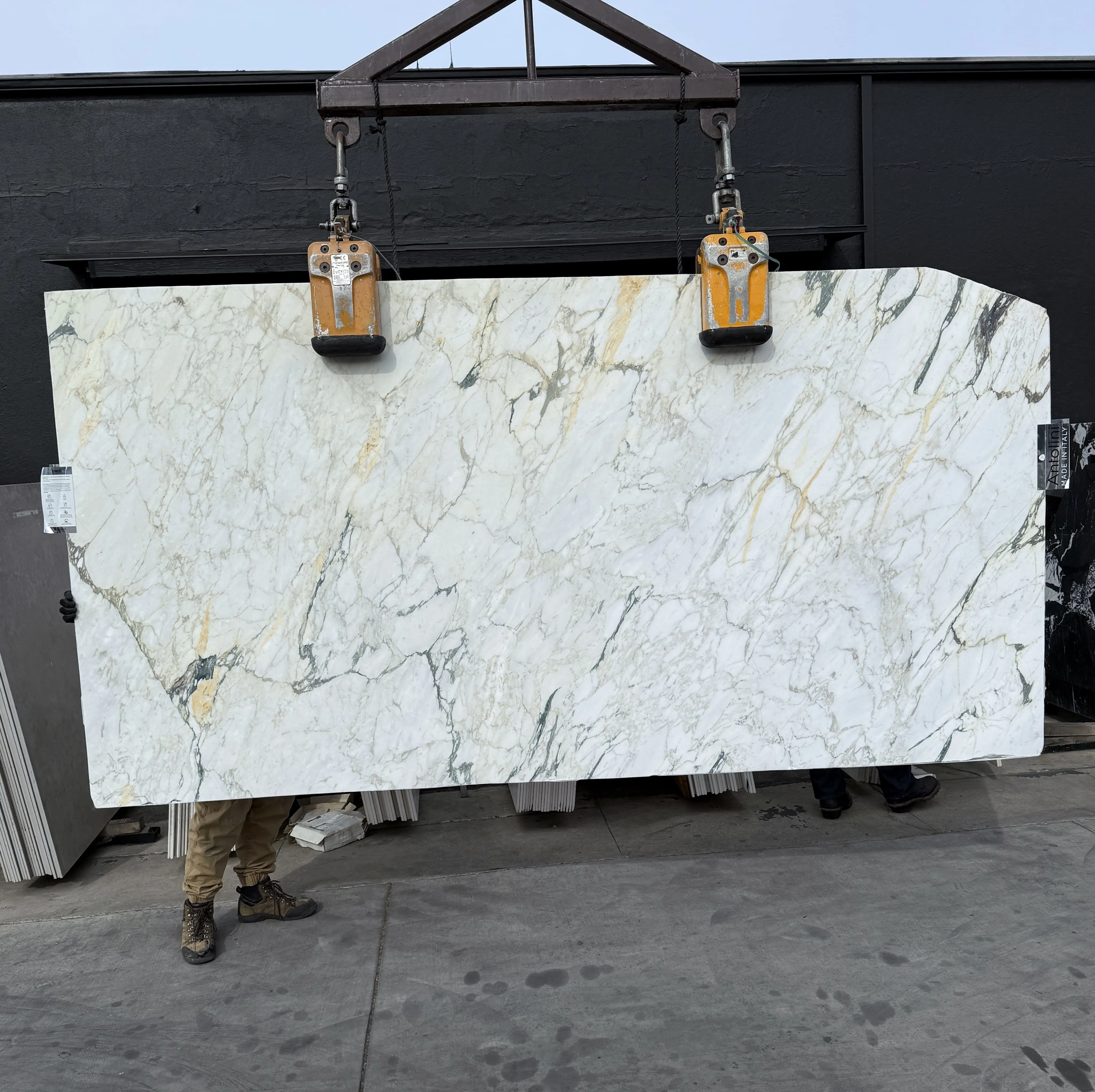 Calacatta Viola Verde Monet WOW honed marble slab at Royal Stone Los Angeles