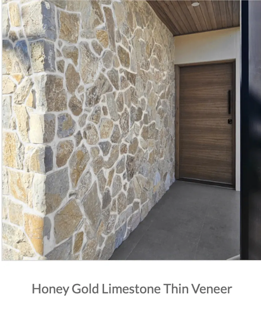 Honey Gold Limestone thin veneer sample
