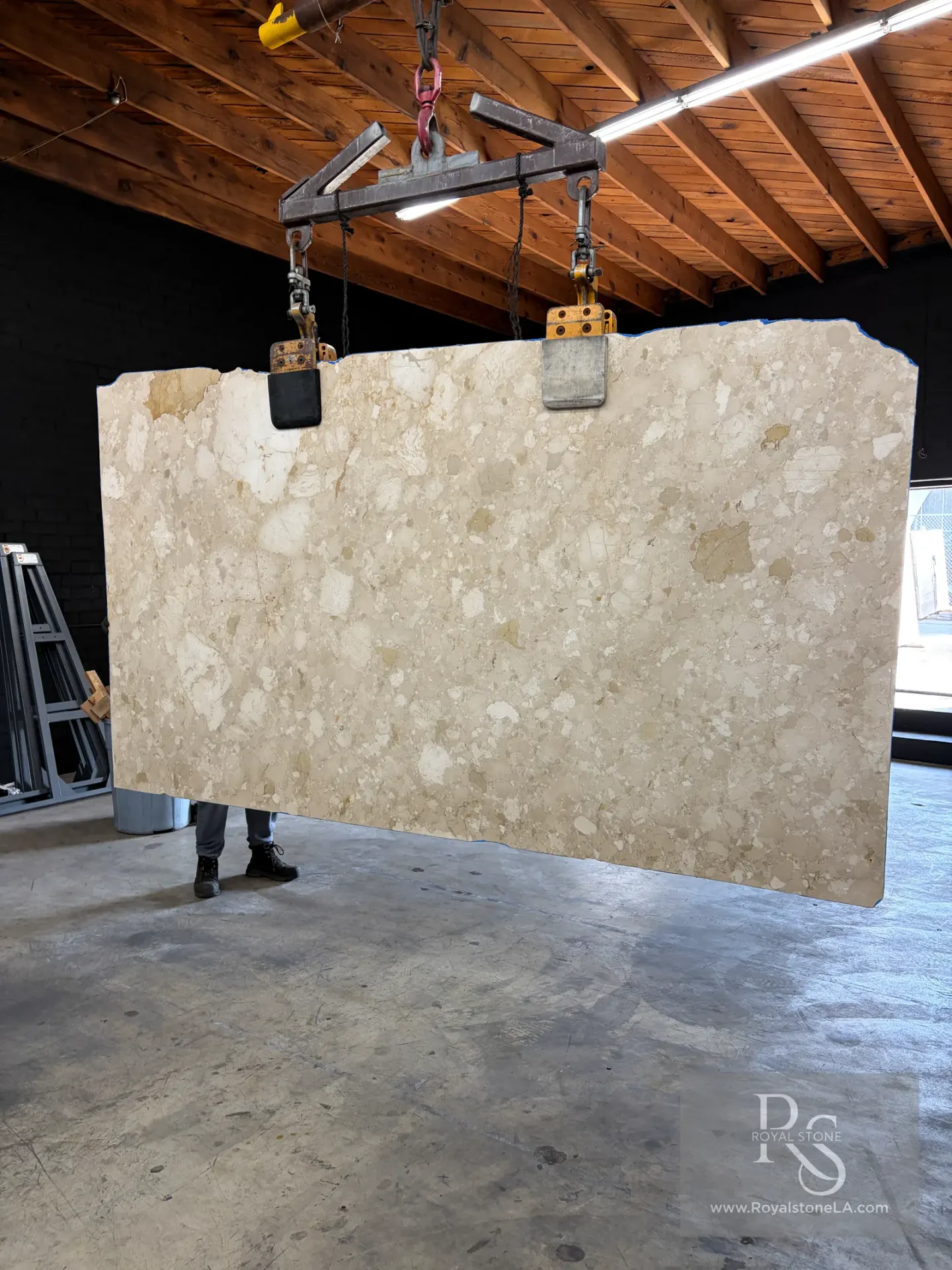 Ceppo Oro Crema marble slab at Royal Stone Los Angeles