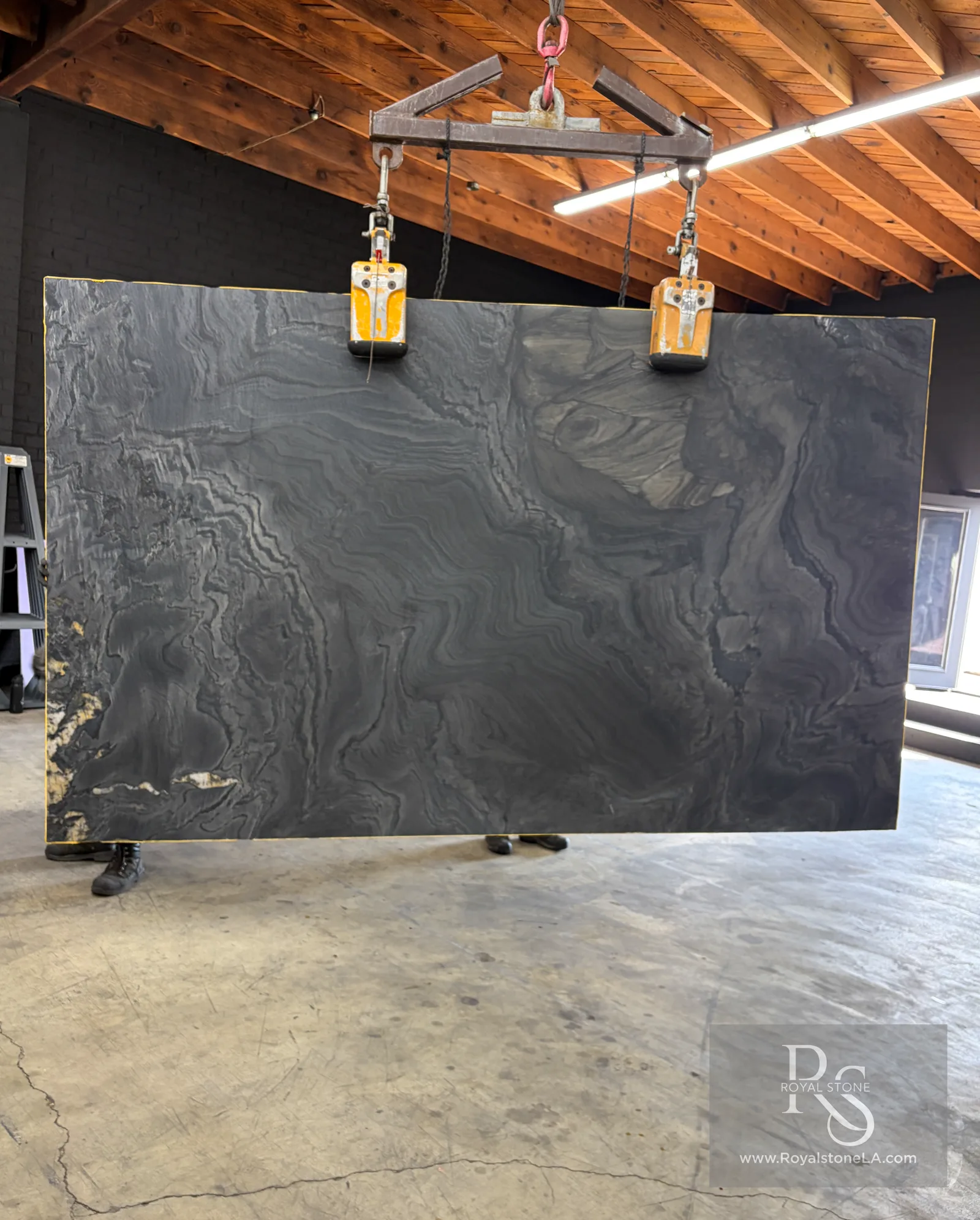 Obsidian Fusion Nero Quartzite quartzite slab at Royal Stone Los Angeles