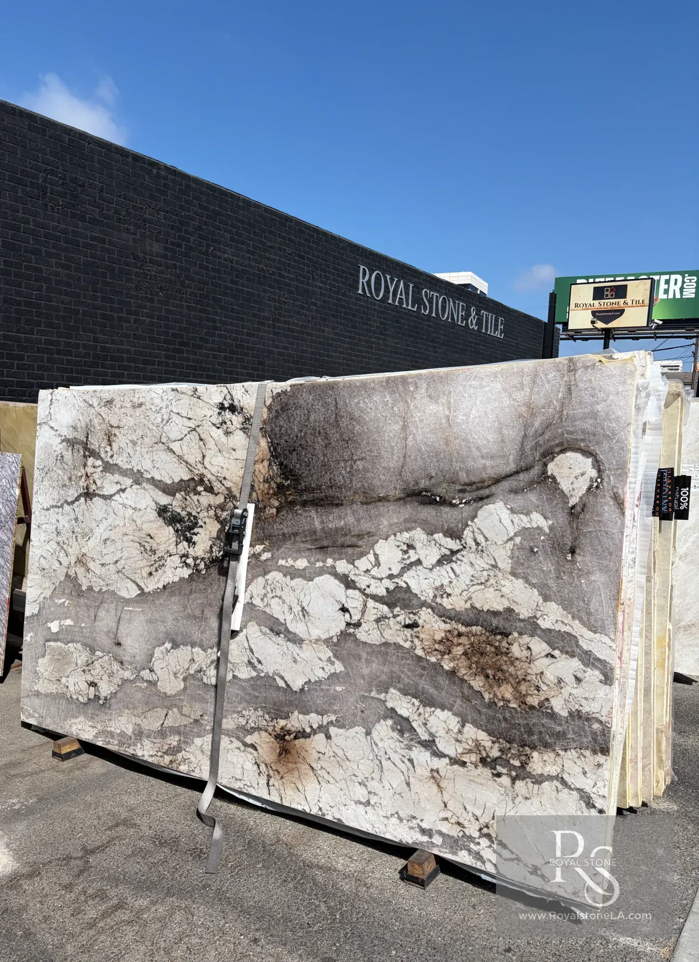Patagonia Alabastro quartzite slab at the Royal Stone yard on South Sepulveda Boulevard in Los Angeles