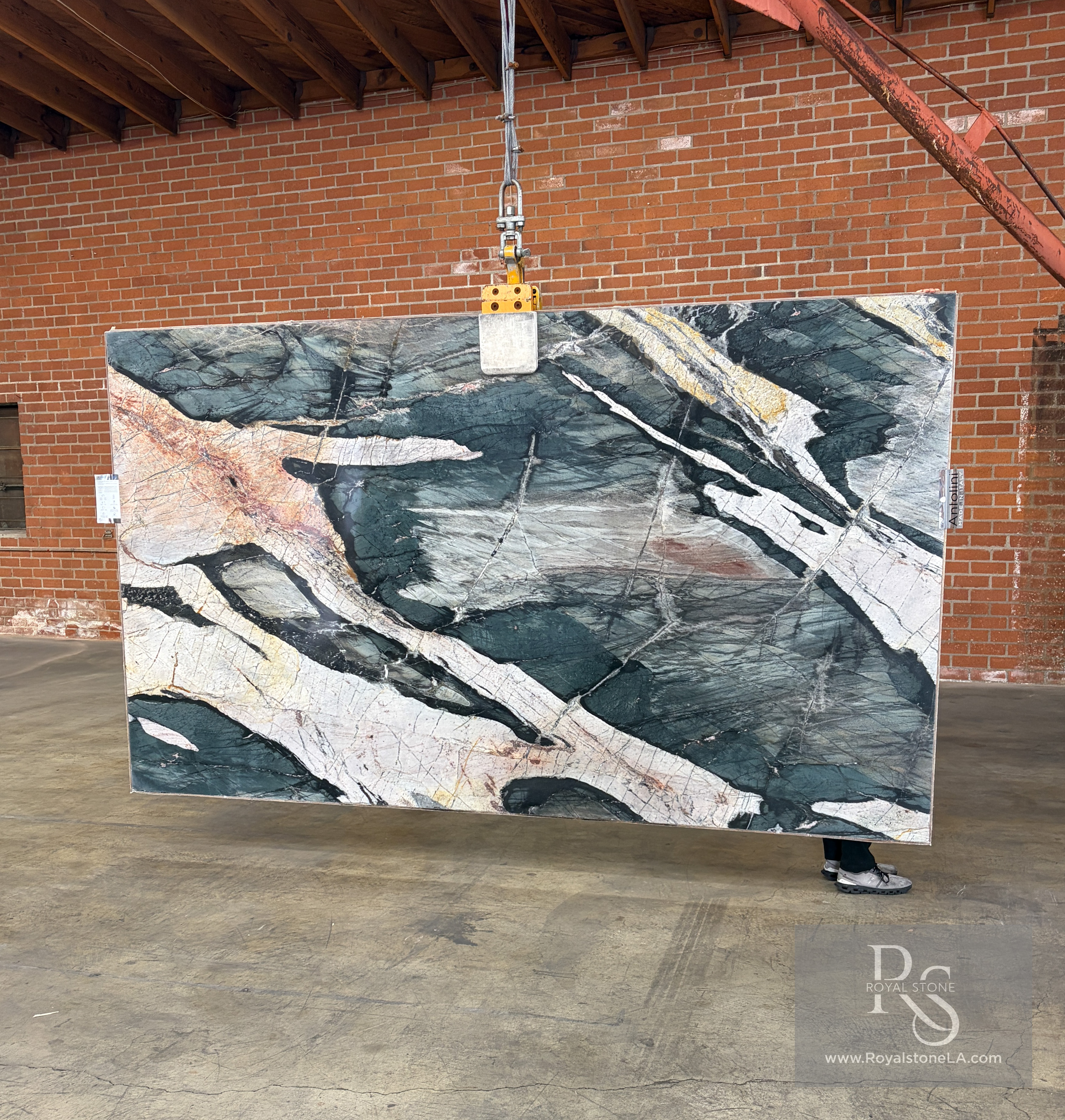 Crystal Green Savage Quartzite quartzite slab at Royal Stone Los Angeles