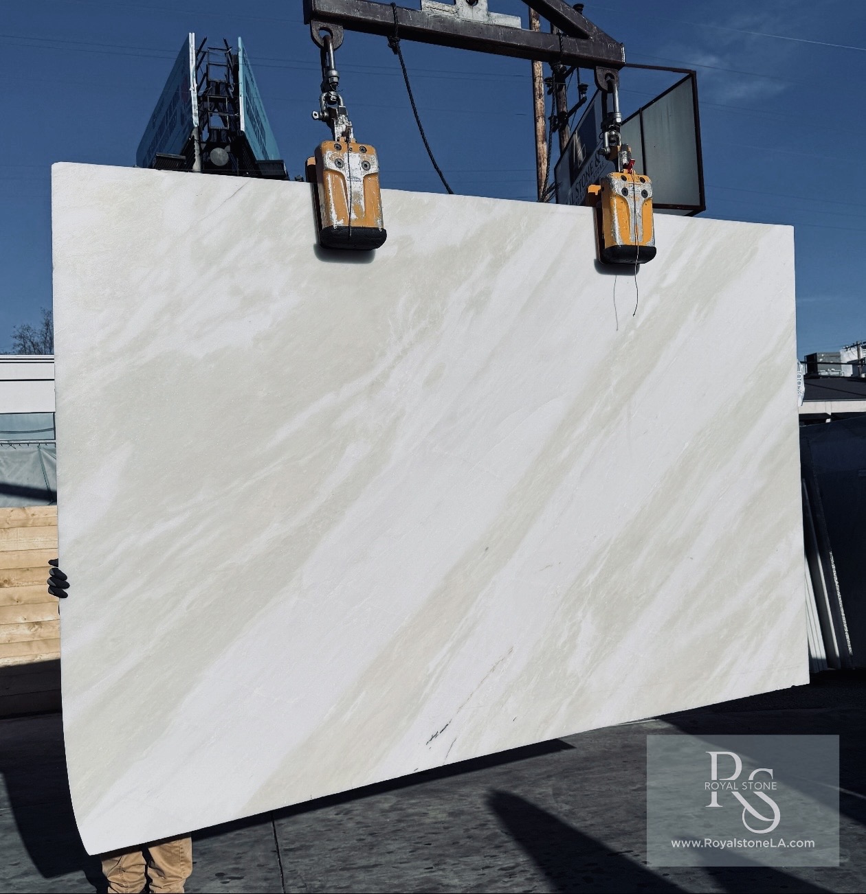 Arabescato Corchia Italian marble slab honed at Royal Stone Los Angeles