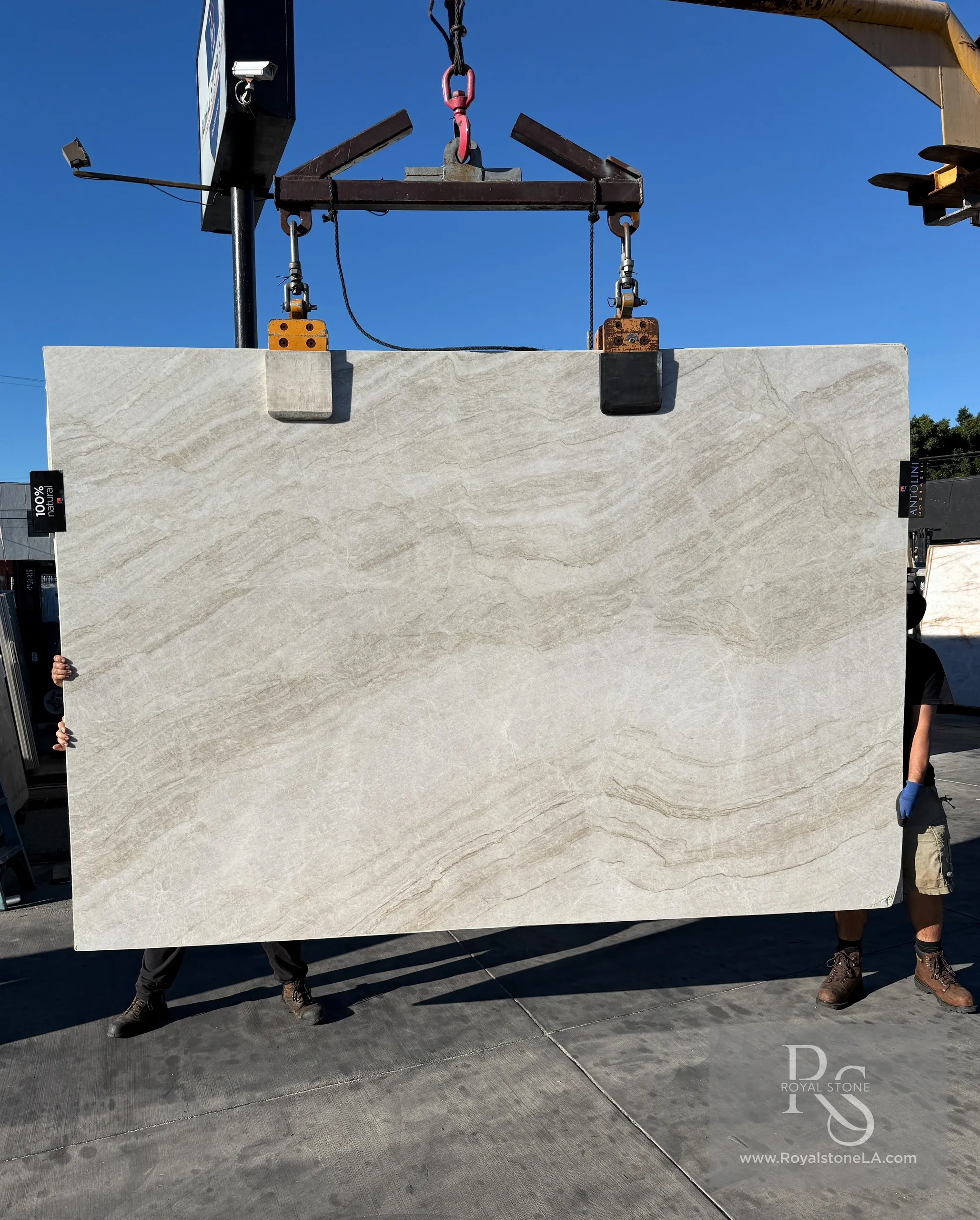 Super Taj Mahal quartzite slab at Royal Stone Los Angeles