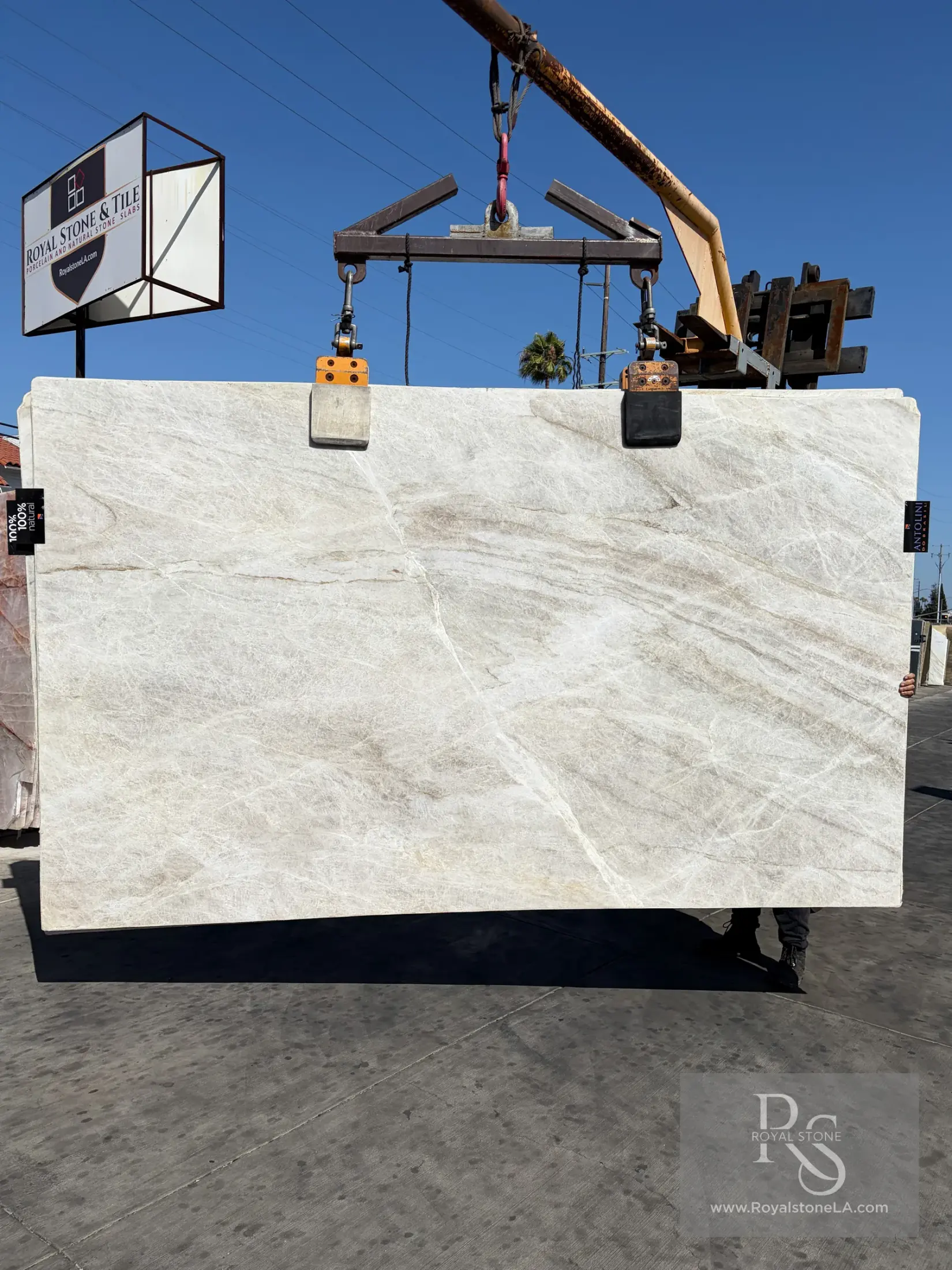 Taj Mahal Select Quartzite quartzite slab at Royal Stone Los Angeles