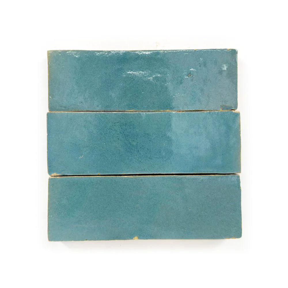 Zellige Classique Blue City 2x6 tile sample from the supplier color library