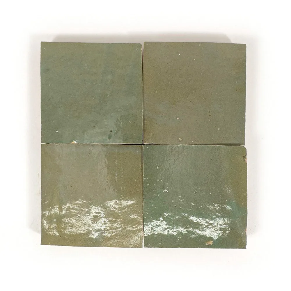 Zellige Classique Mint Tea 4x4 tile sample from the supplier color library