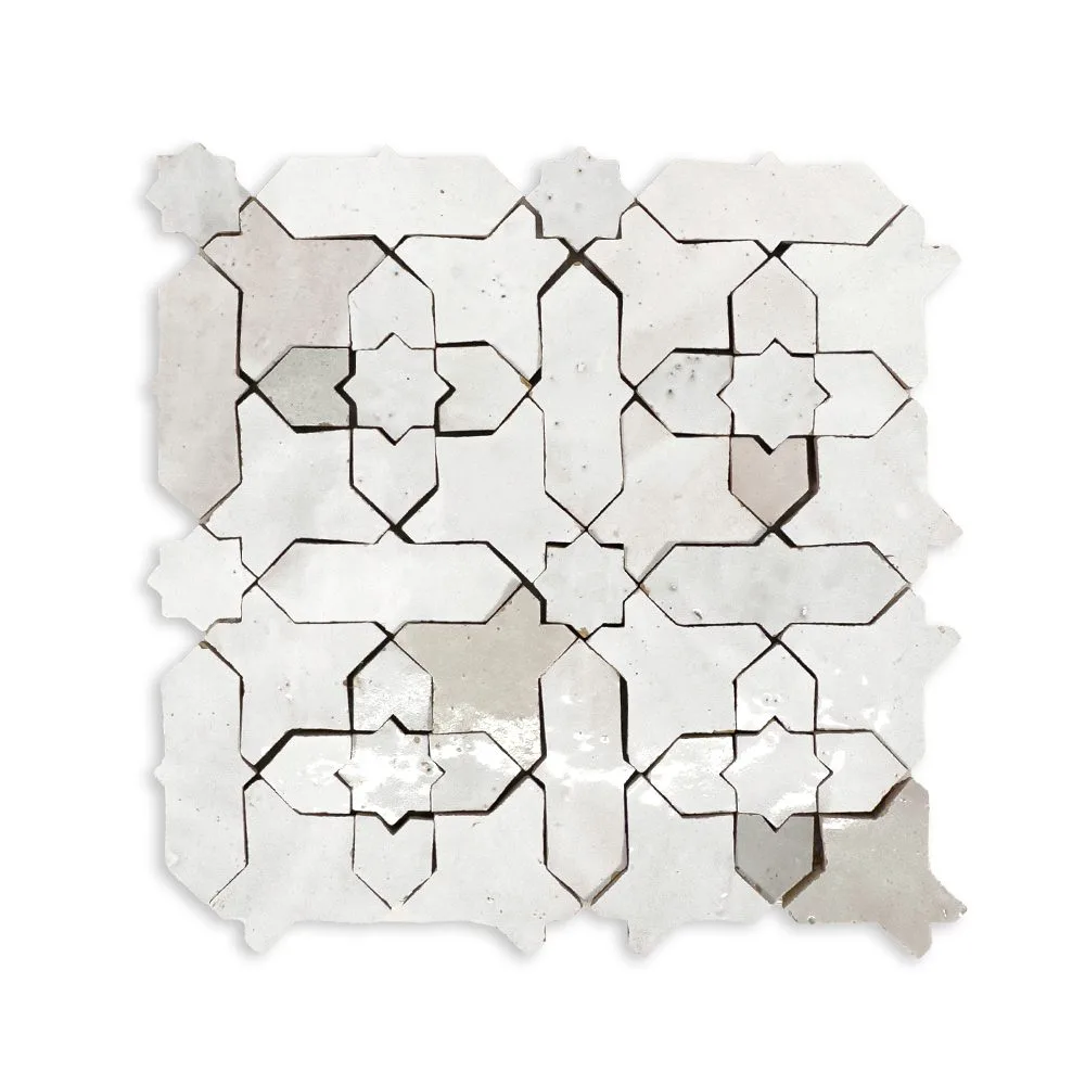 Zellige Classique Atlas White Starburst Pattern  pattern tile from the supplier pattern library